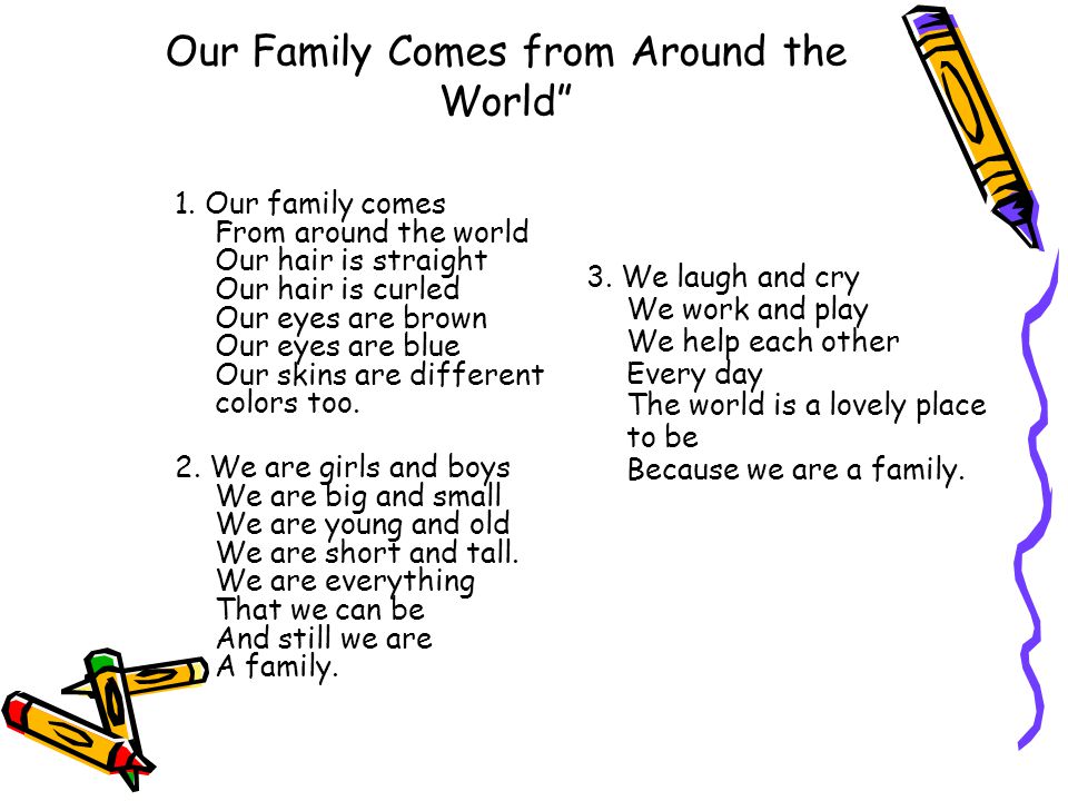 Our Family Comes from Around the World 1.