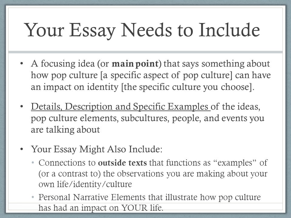 Pop culture compare and contrast essay topics