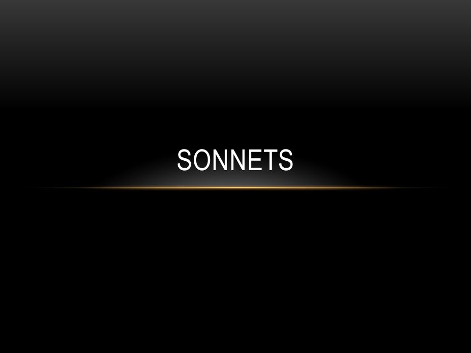 SONNETS