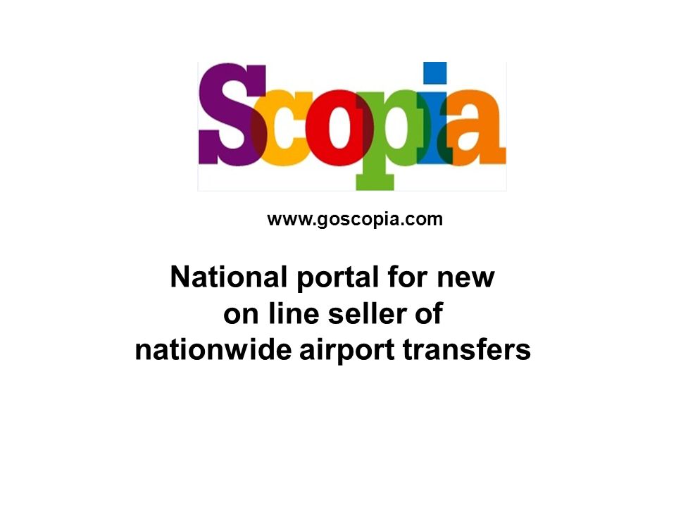 National portal for new on line seller of nationwide airport transfers