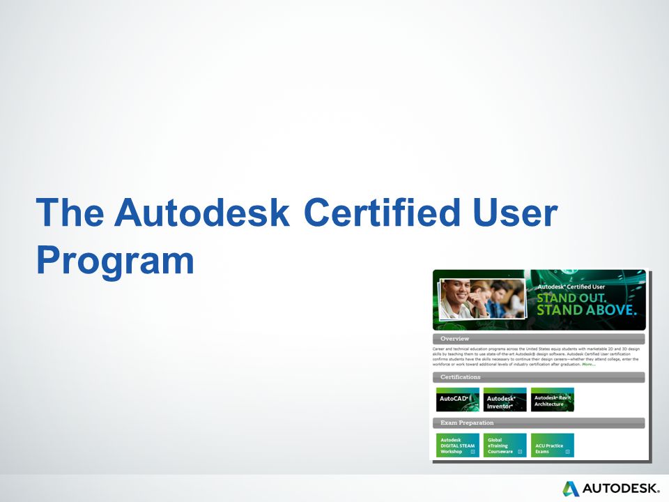 The Autodesk Certified User Program