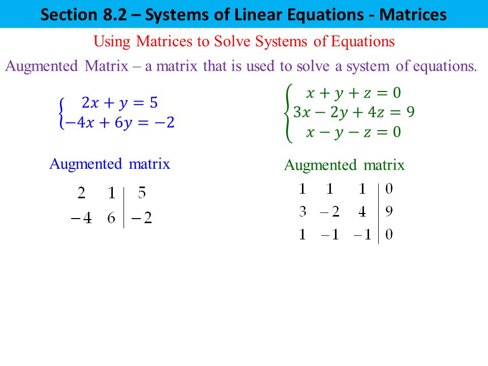 Using A Matrix To Solve System Of Equations Talkchannels System Of Linear Equations Matrix Talkchannels