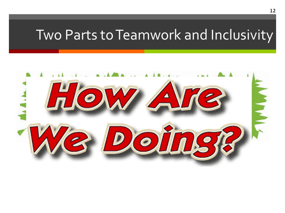 Two Parts to Teamwork and Inclusivity 12
