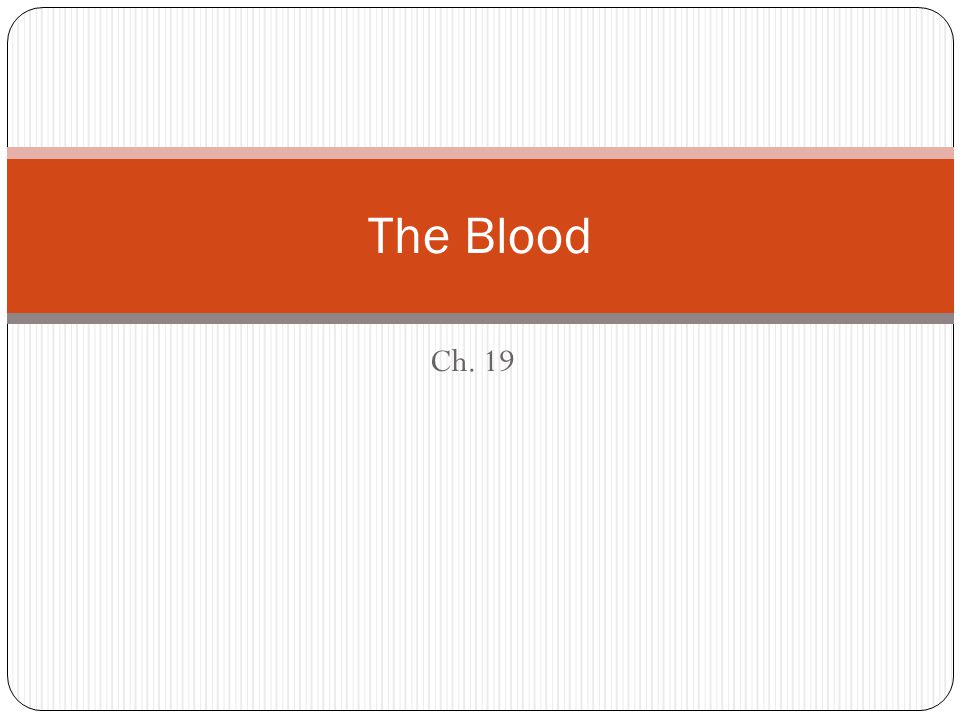 Ch. 19 The Blood