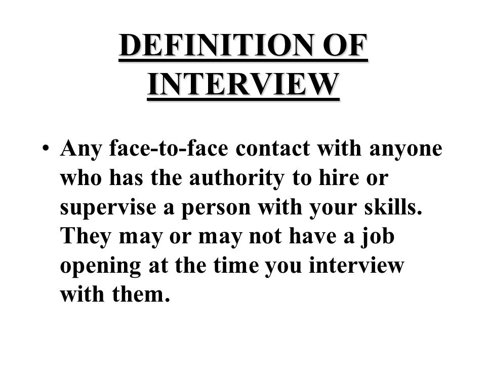 job interview objectives