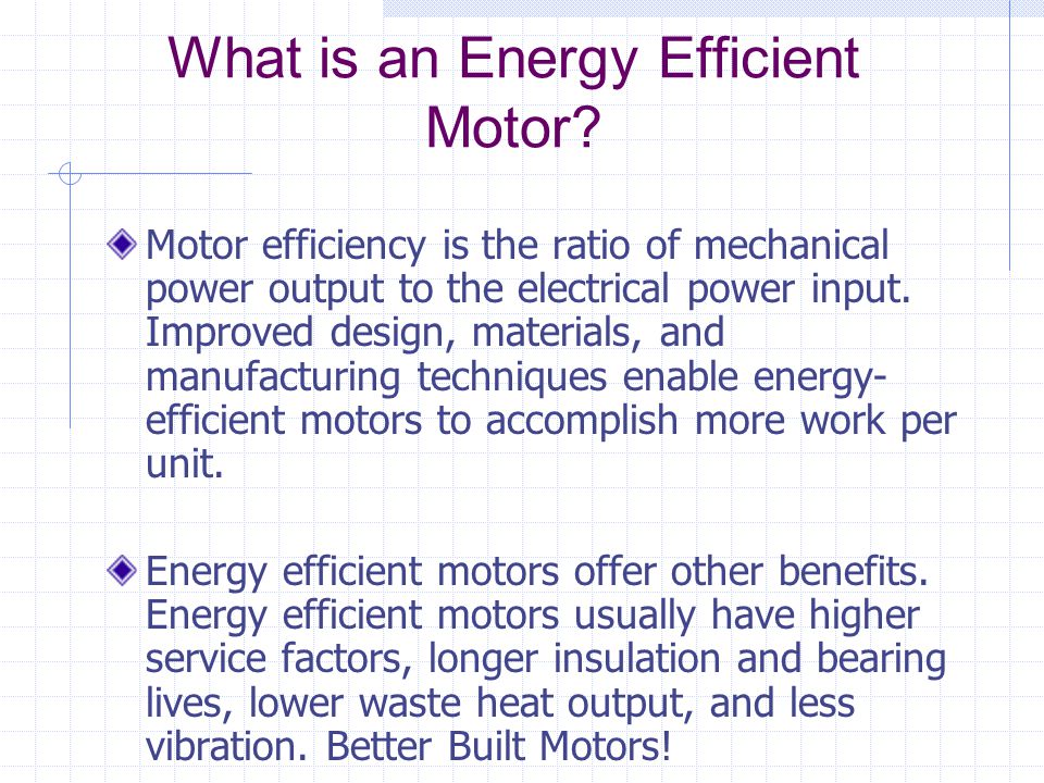 What is an Energy Efficient Motor.