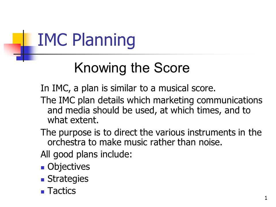 imc plan