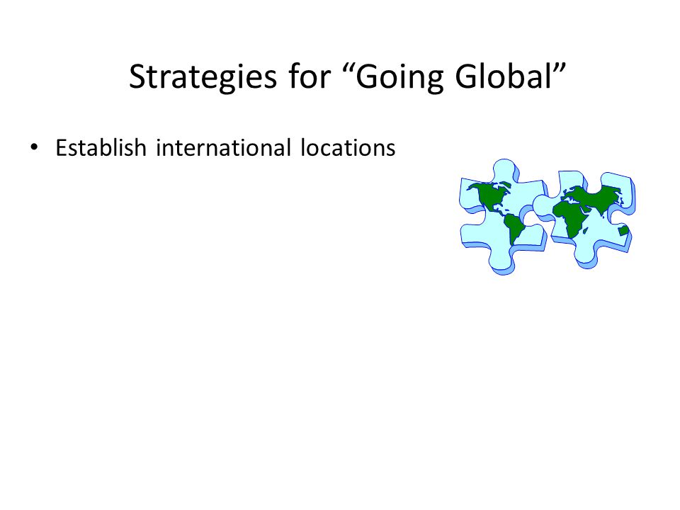 Strategies for Going Global Establish international locations