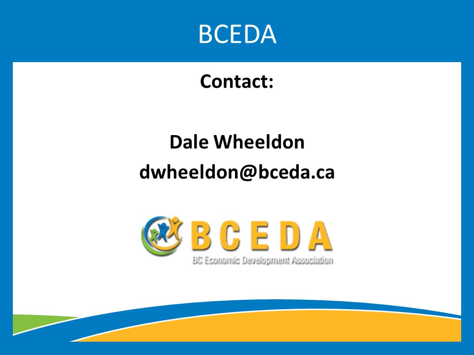 Contact: Dale Wheeldon BCEDA