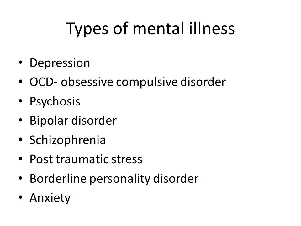 types of mental health