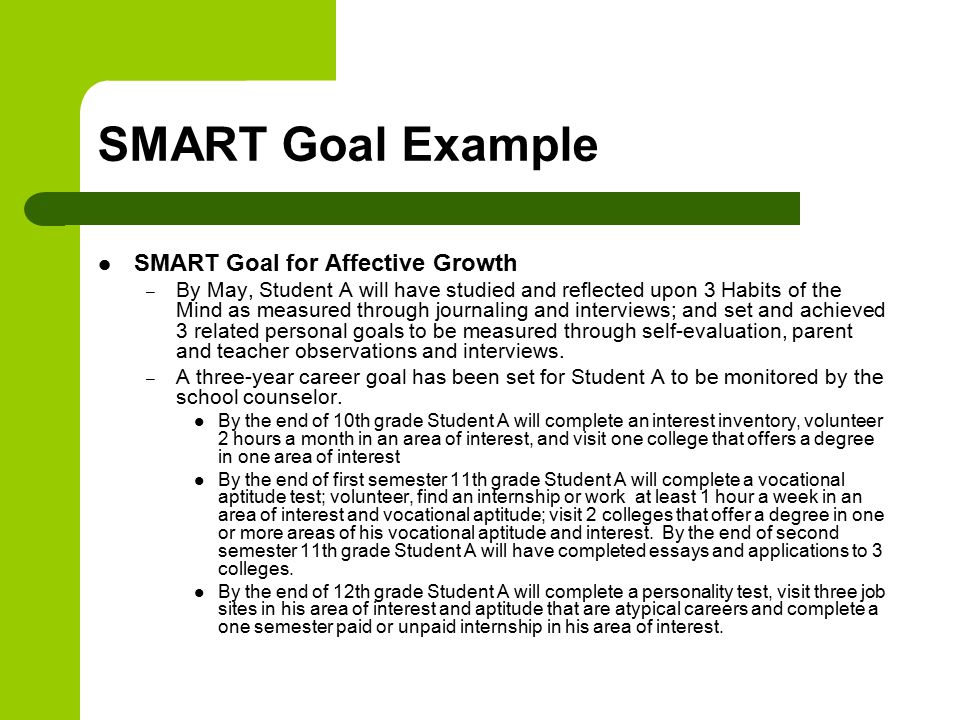 smart goals example