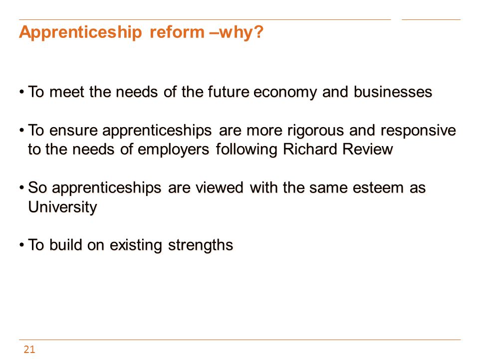 Apprenticeship reform –why.