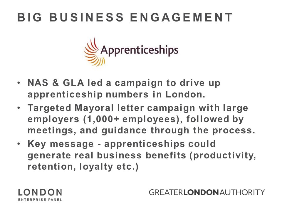 NAS & GLA led a campaign to drive up apprenticeship numbers in London.