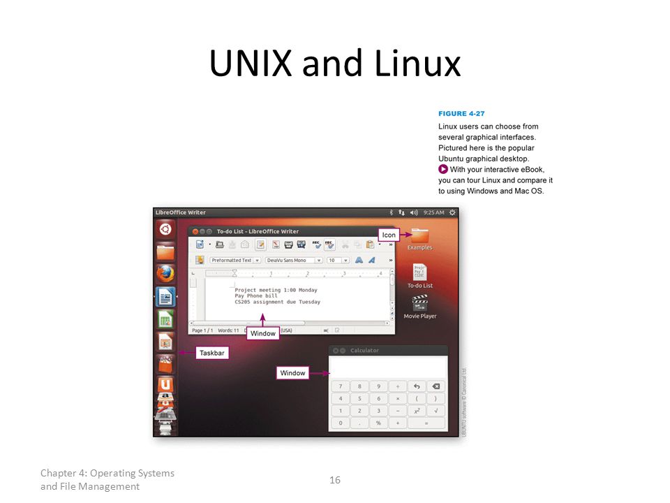 UNIX and Linux Chapter 4: Operating Systems and File Management 16