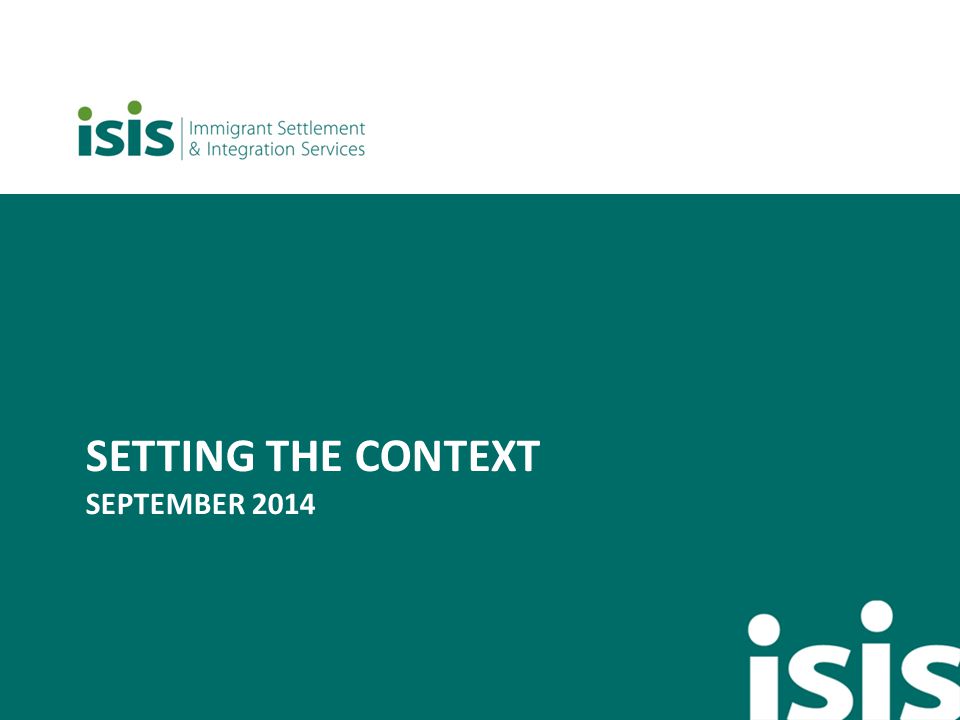 SETTING THE CONTEXT SEPTEMBER 2014