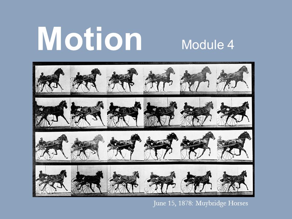 Motion Module 4 June 15, 1878: Muybridge Horses