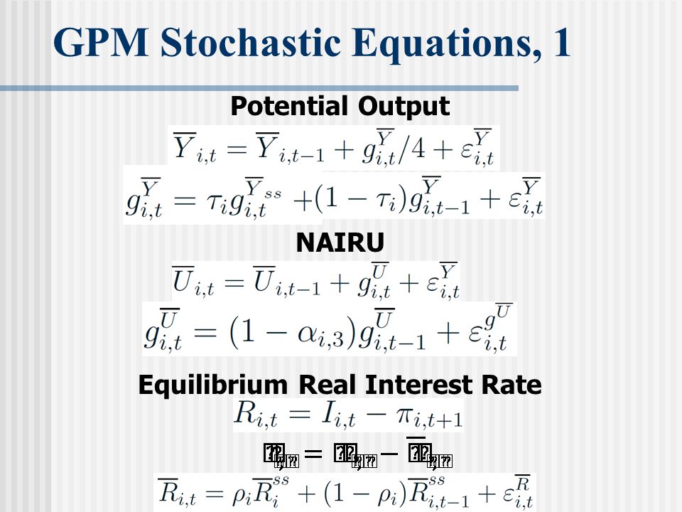 A Global Macroeconomic Forecasting Model For The Philippines 10 Potential Output Nairu Equilibrium Real Interest Rate Gpm Stochastic Equations 1
