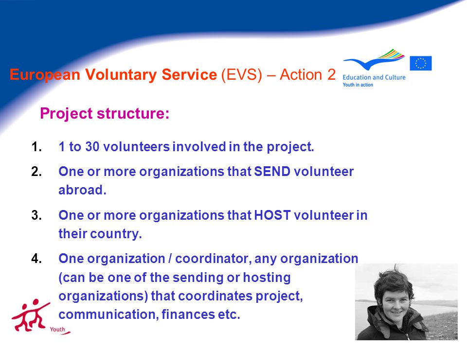 European Voluntary Service (EVS) – Action to 30 volunteers involved in the project.