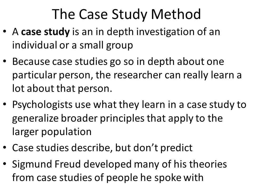 Example of case study method in psychology