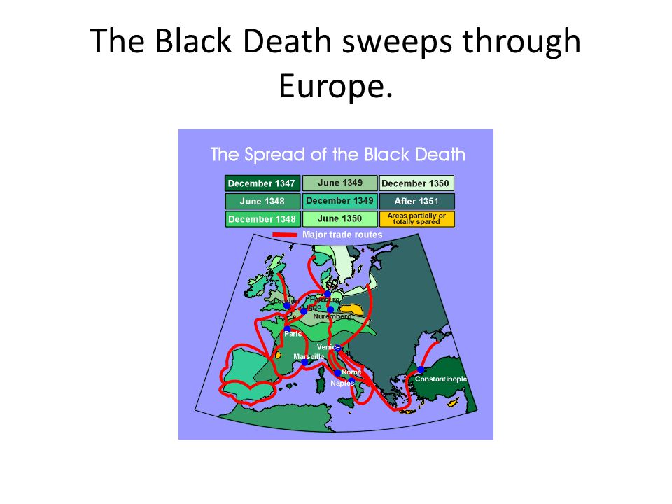 The Black Death sweeps through Europe.