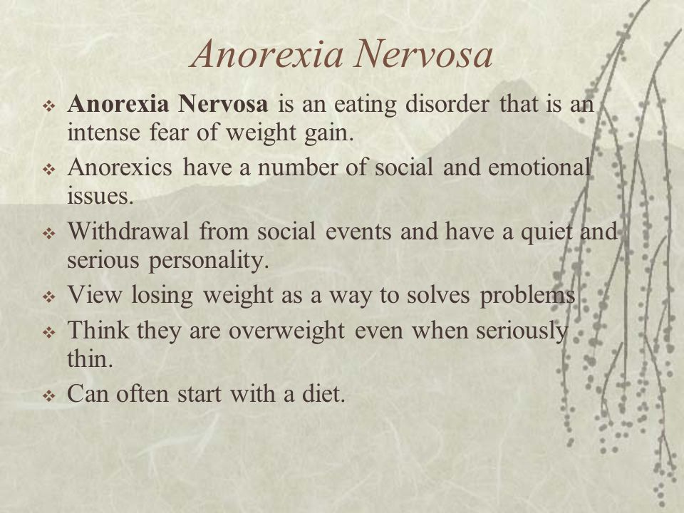 anorexia nervosa paper thesis Anorexia nervosa – treatment expectations, outcome and treatment expectations, outcome and satisfaction the focus of this thesis is anorexia nervosa and. anorexia nervosa paper thesis Anorexia nervosa – treatment expectations, outcome and treatment expectations, outcome and satisfaction the focus of this thesis is anorexia nervosa and.