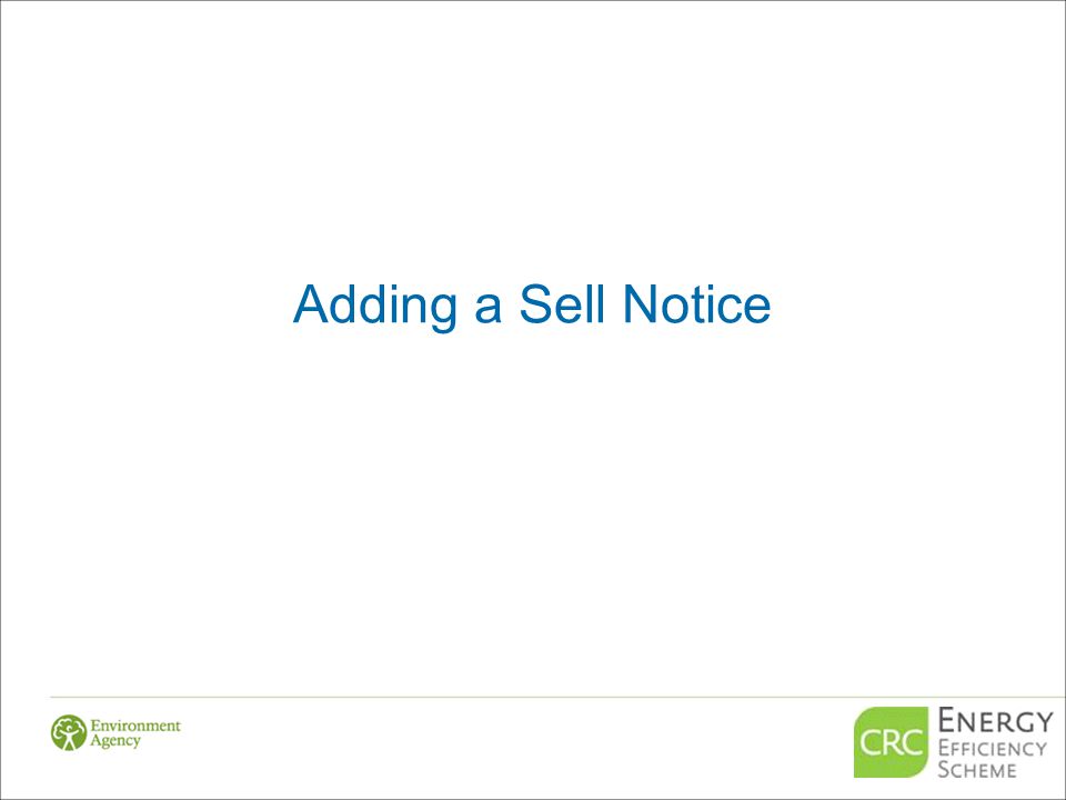 Adding a Sell Notice