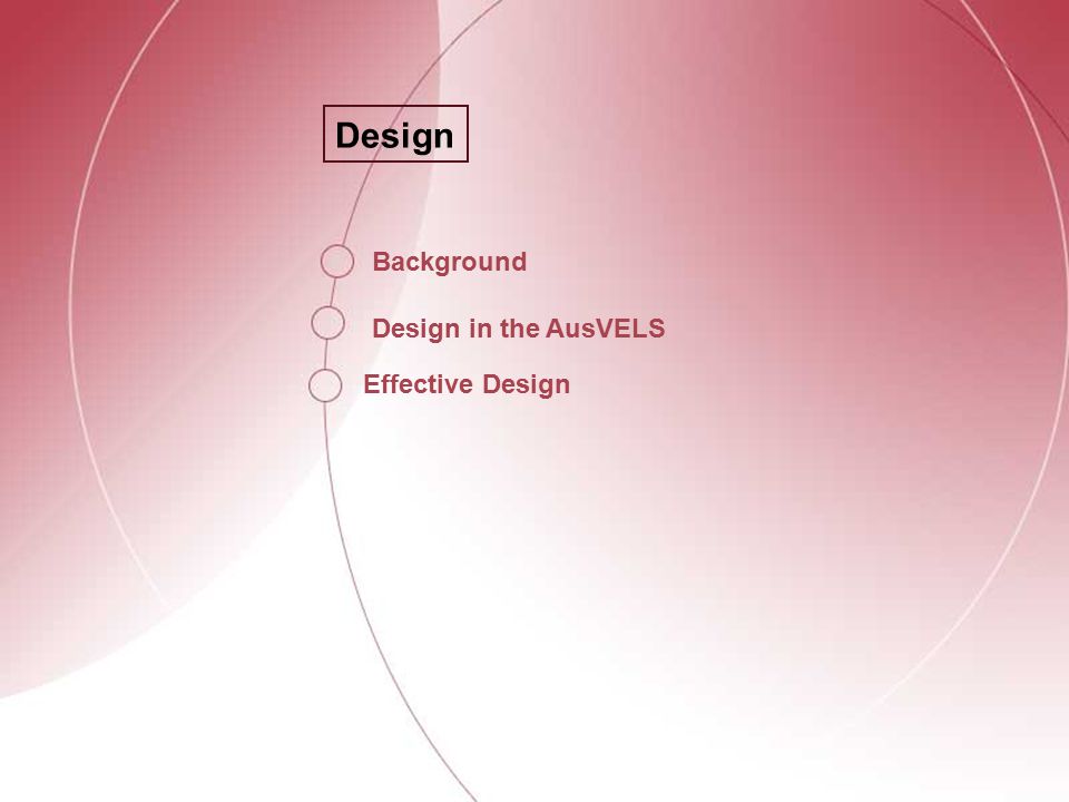Design Effective Design Design in the AusVELS Background