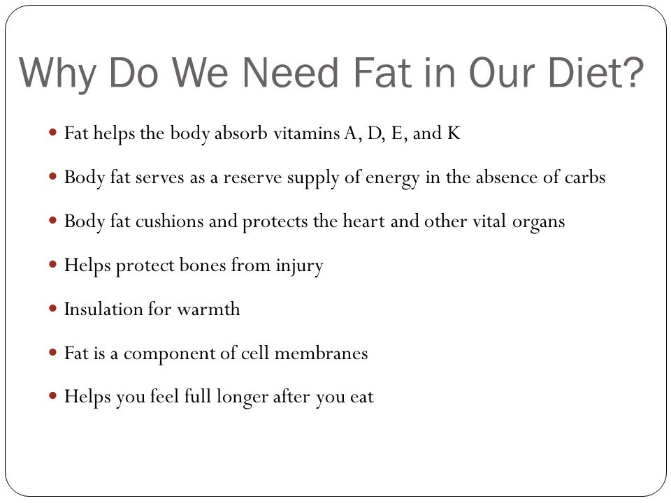 Why Do We Need Fat in Our Diet.