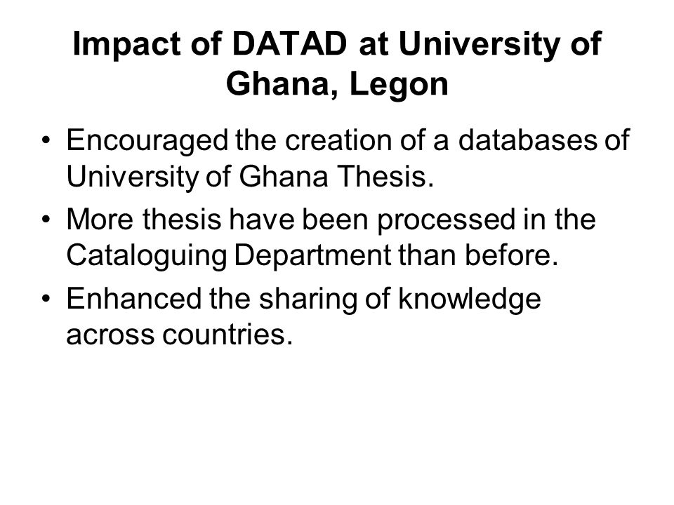 University of ghana thesis format