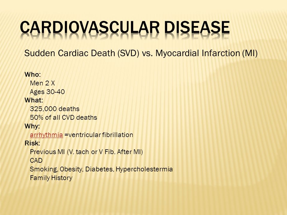 Sudden Cardiac Death (SVD) vs.