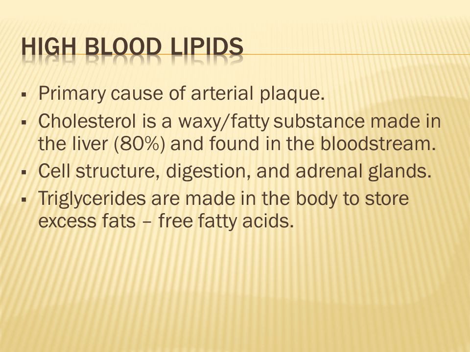 Primary cause of arterial plaque.