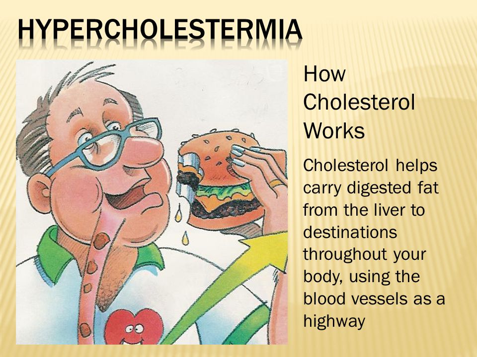 How Cholesterol Works Cholesterol helps carry digested fat from the liver to destinations throughout your body, using the blood vessels as a highway