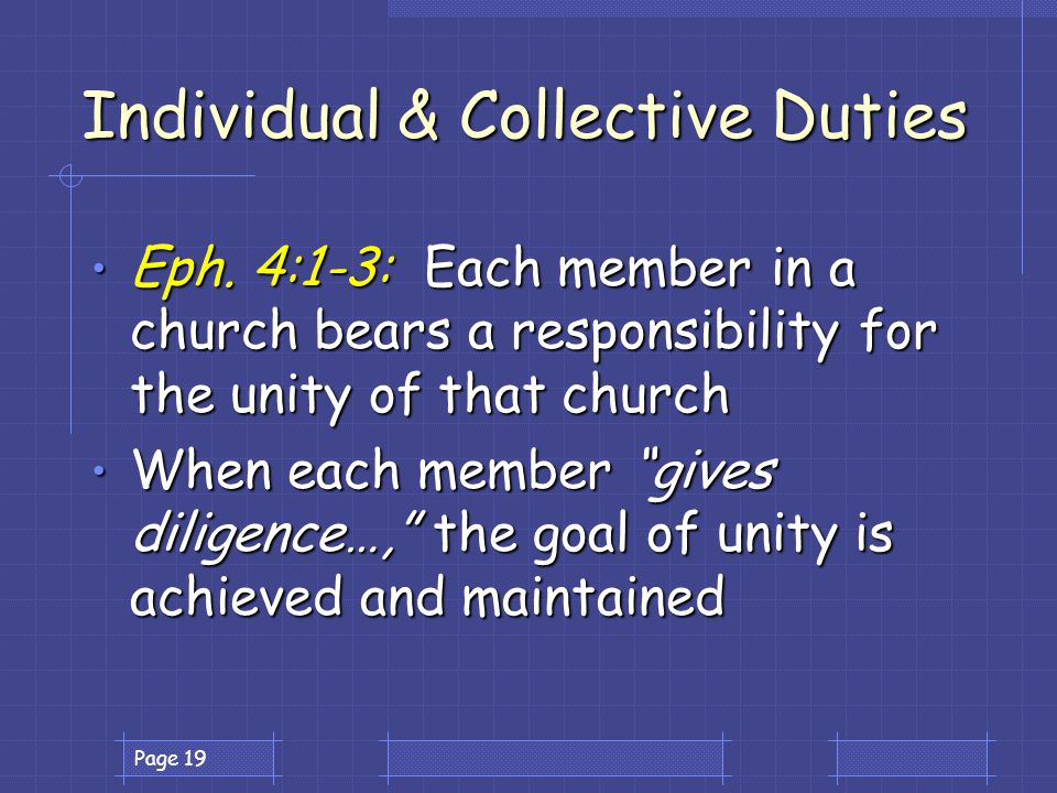 Page 19 Individual & Collective Duties Eph.