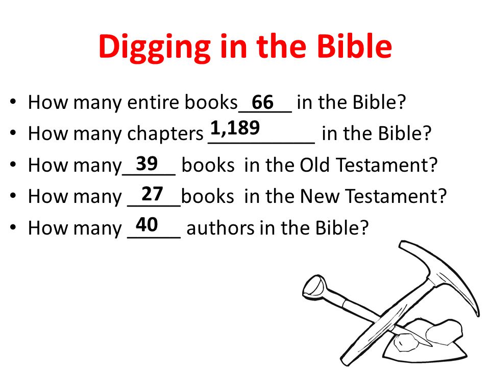 Digging in the Bible How many entire books_____ in the Bible.