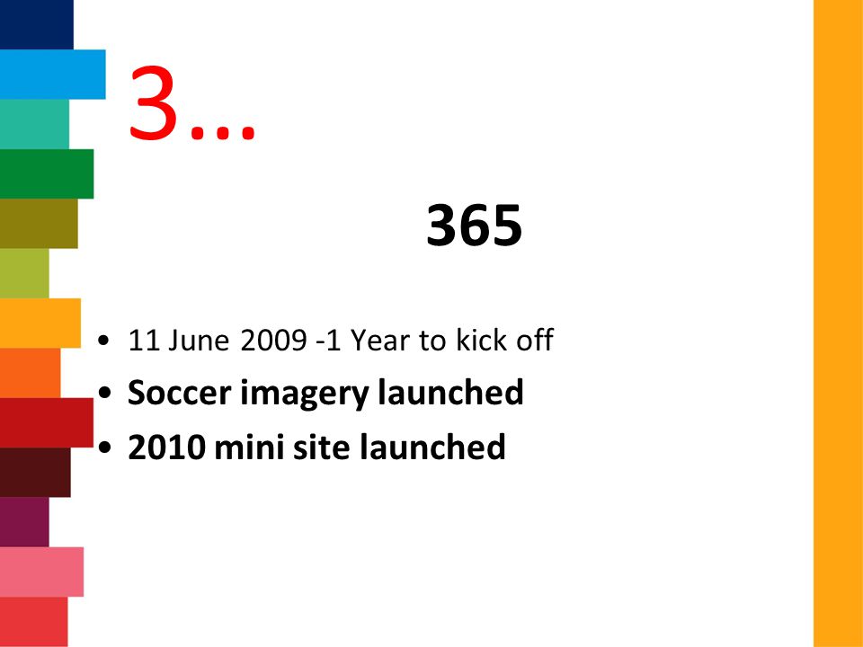 3… June Year to kick off Soccer imagery launched 2010 mini site launched