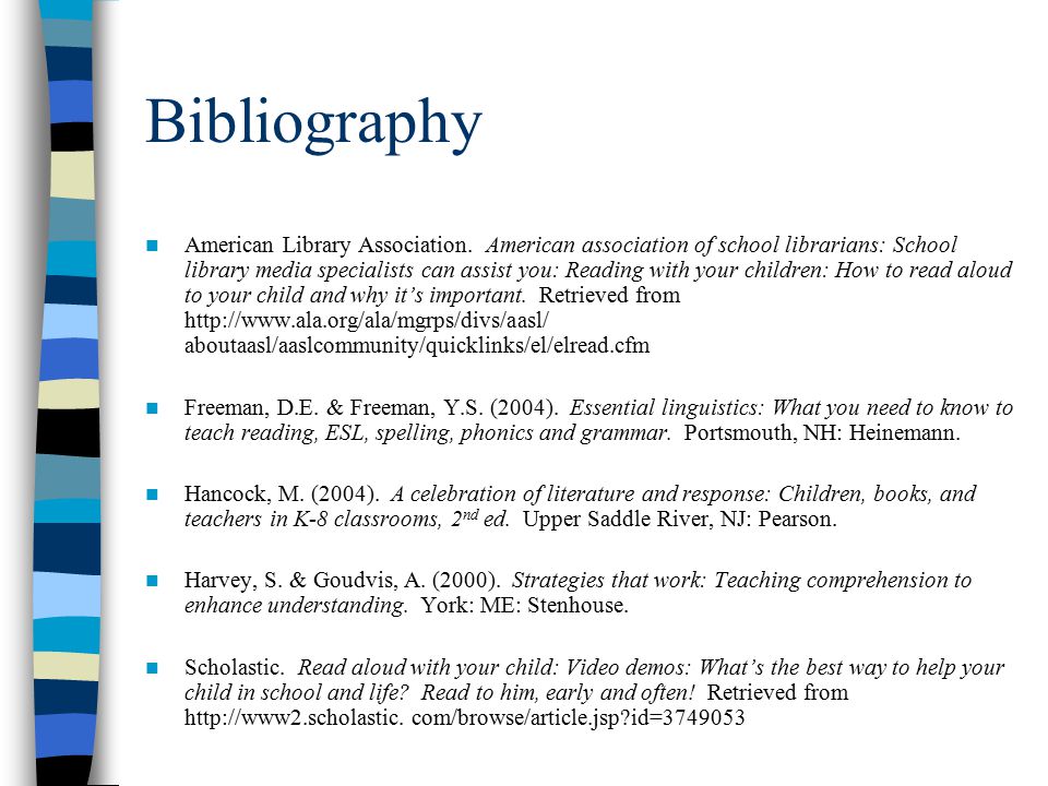 Bibliography American Library Association.