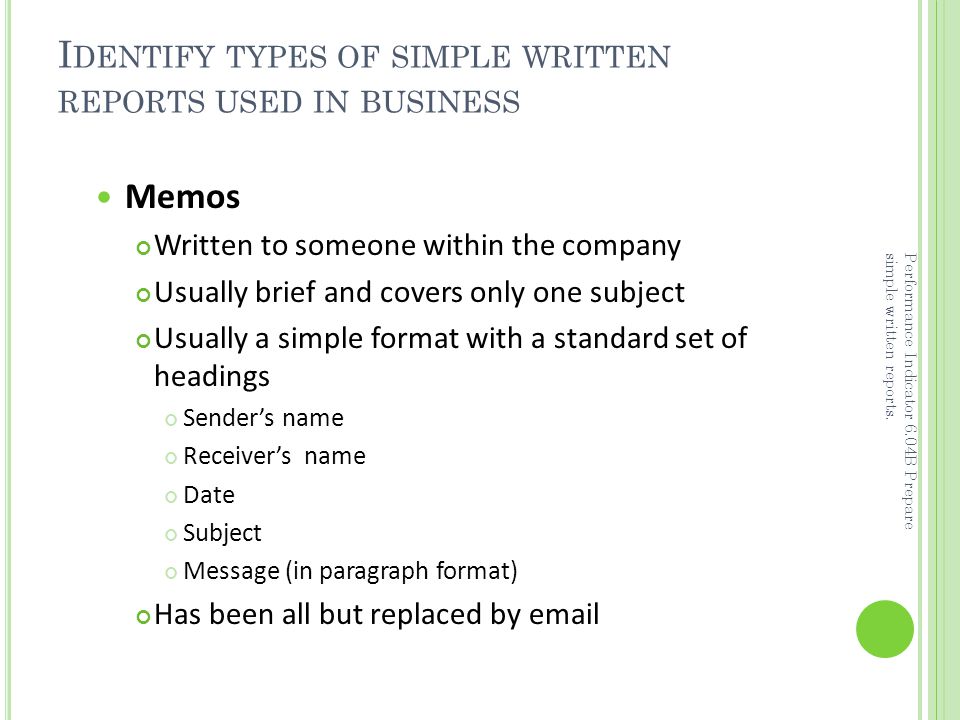 writing reports using the business report format writing reports using the business report format
