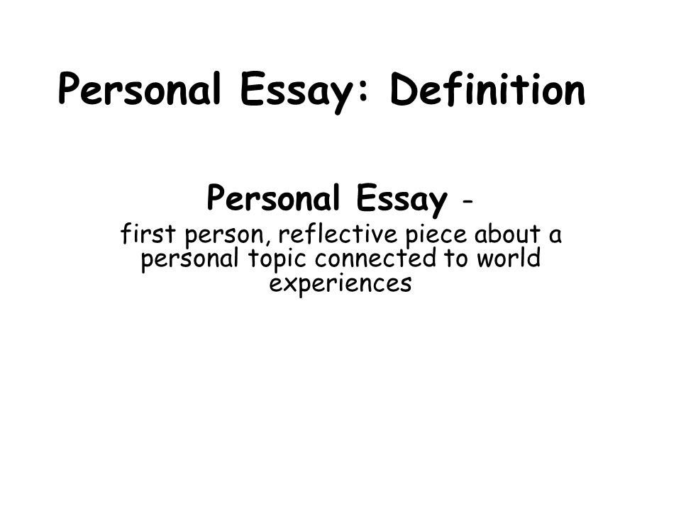 Define reflective essay
