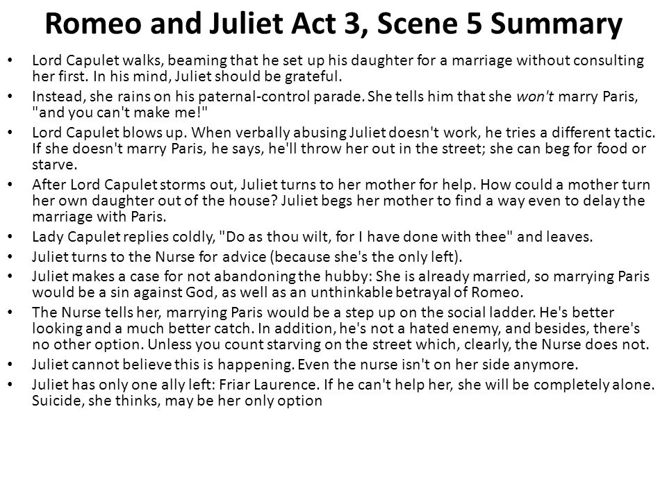 Romeo and juliet act 3 scene 5 summary