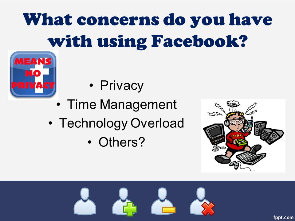 What concerns do you have with using Facebook Privacy Time Management Technology Overload Others
