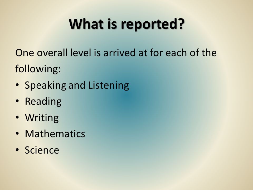 What is reported.