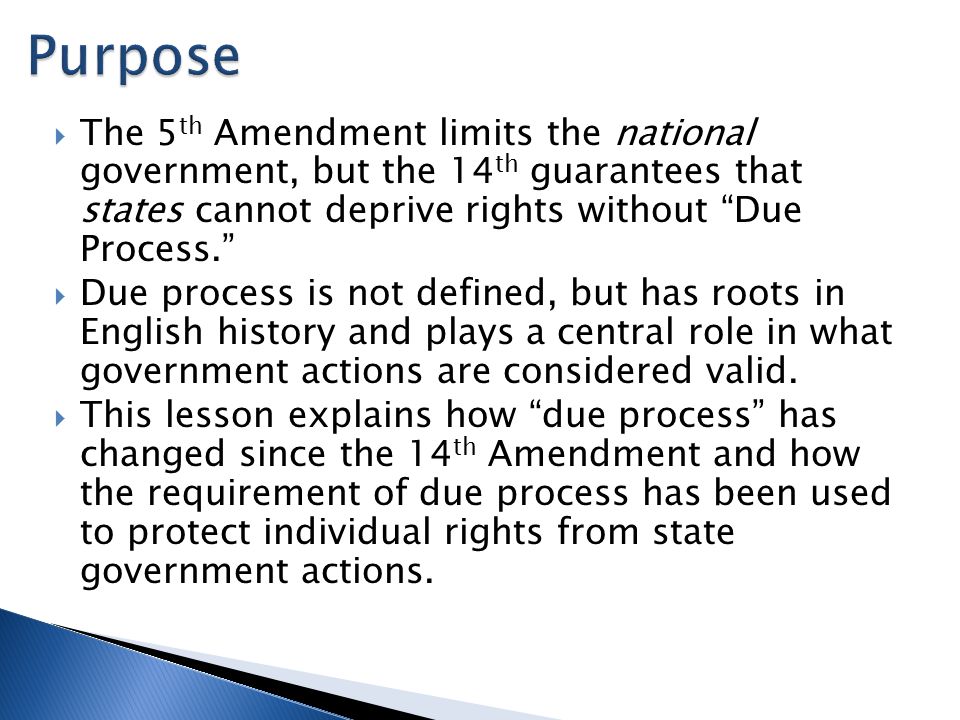 a comparison of the roles of the 5th and the 14th amendment Start studying due process - 14th amendment learn vocabulary, terms defendant argued there was a violation of due process because of the 5th amendment double. a comparison of the roles of the 5th and the 14th amendment Start studying due process - 14th amendment learn vocabulary, terms defendant argued there was a violation of due process because of the 5th amendment double.
