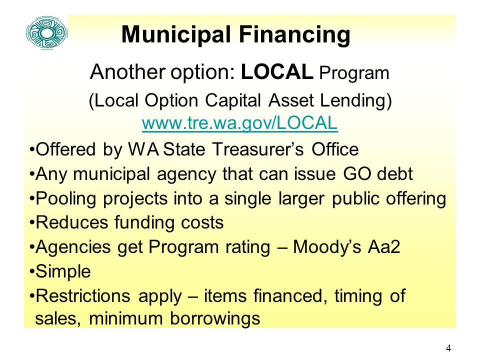 public works academy municipal financing claire j hauge ofm cowlitz county department of public works