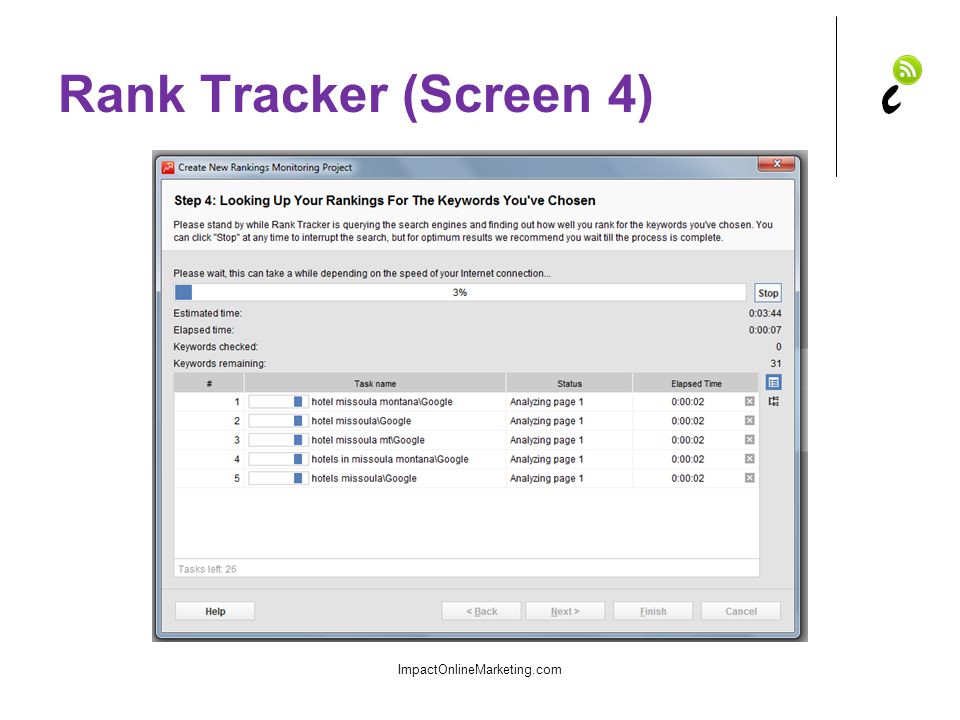 Rank Tracker (Screen 4) ImpactOnlineMarketing.com