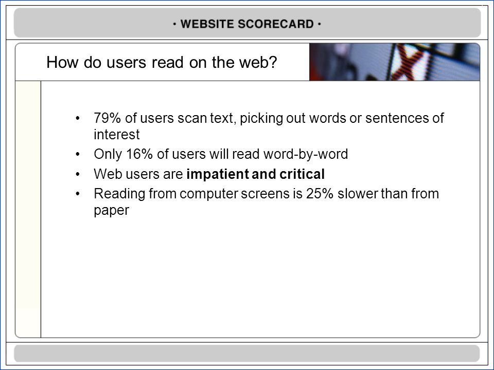 How do users read on the web.