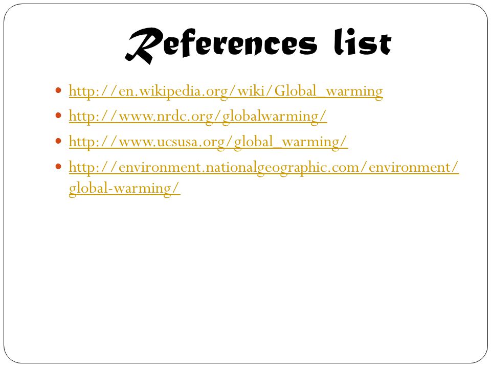 References list global-warming/   global-warming/