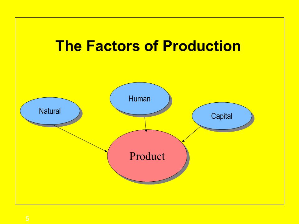 5 The Factors of Production Product Natural Human Capital