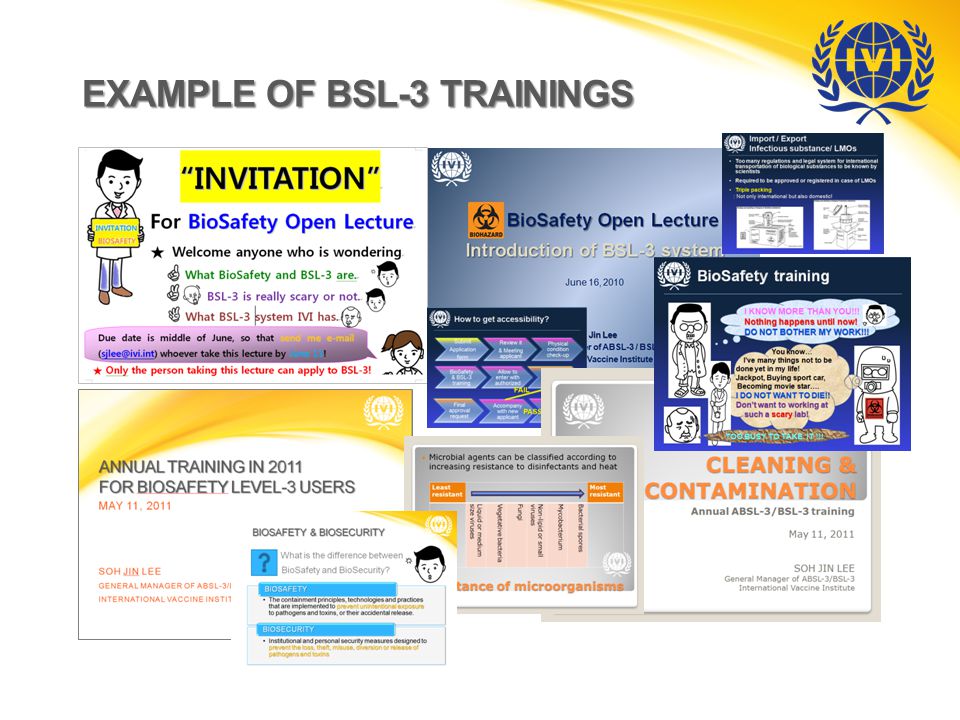 EXAMPLE OF BSL-3 TRAININGS