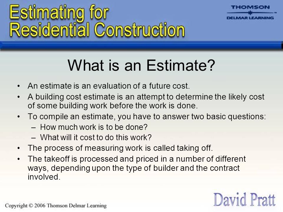 chapter 1 introduction to cost estimates what is an estimate an how to do estimates