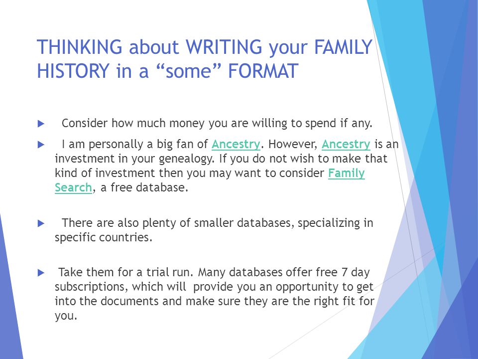 how to write a family history book